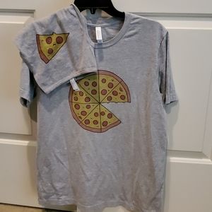 Coordinating Gray Pizza T-Shirts For Owner & Dog